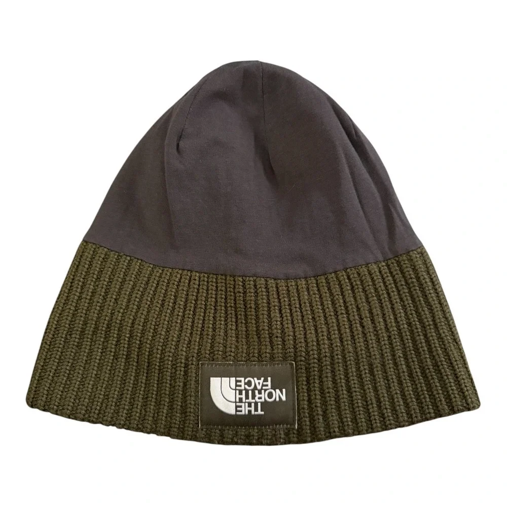 The North Face TNF Logo Box Cuffed Lined Beanie Army Green One Size Unisex